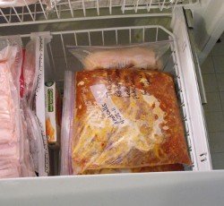 bottom drawer of my freezer full of freezer cooking