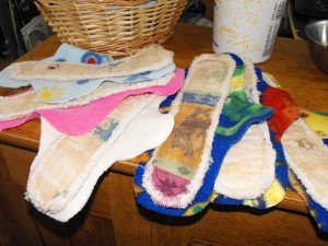 homemade postpartum mama cloth