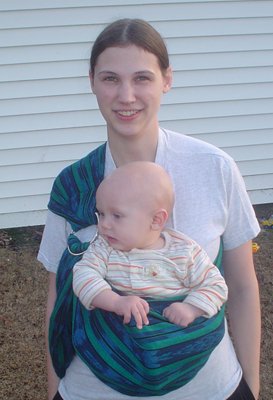 Brennan facing out in the sling