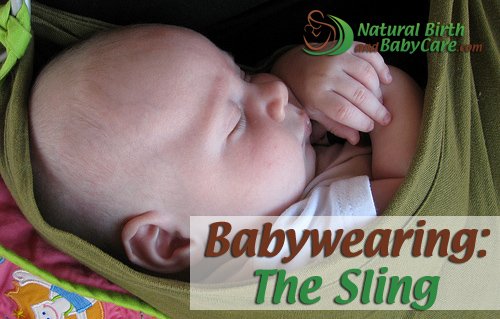 baby snoozing in a sling