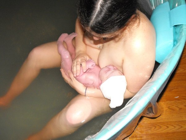 Newborn after water birth