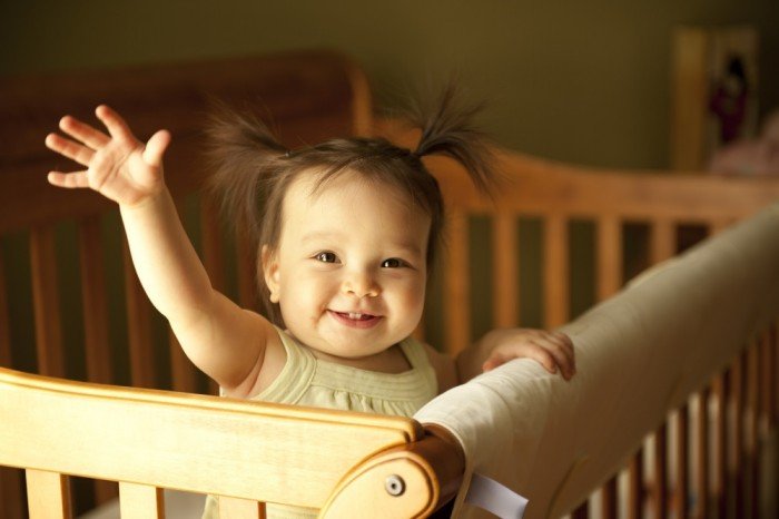 Baby girl waves