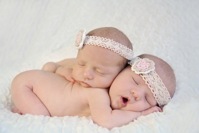 Newborn twin girls