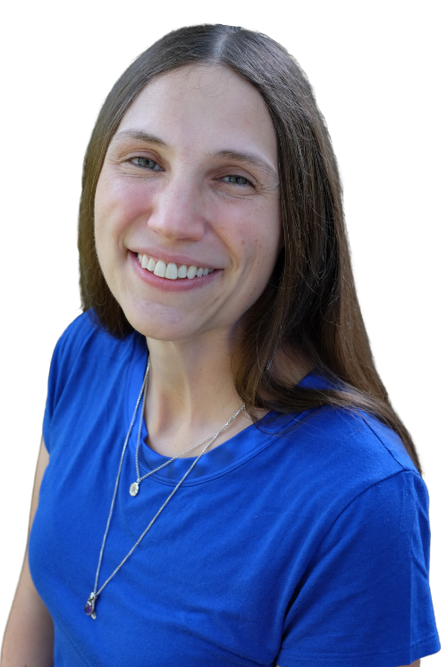 Kristen Pregnancy Coach Headshot of a smiling Kristen in a blue shirt