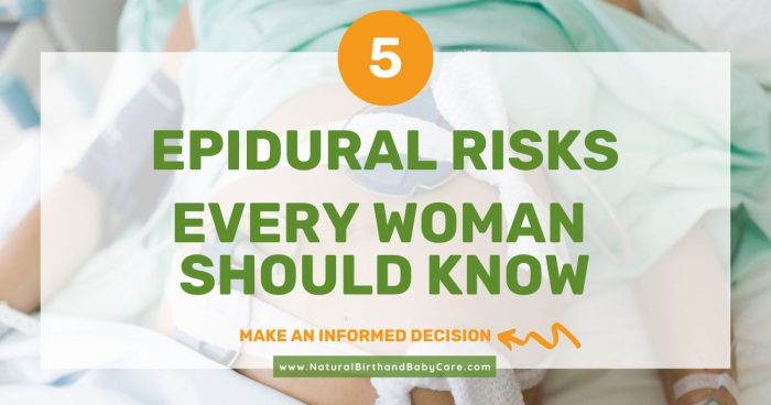Banner on 5 evidence-based epidural risks every woman should know
