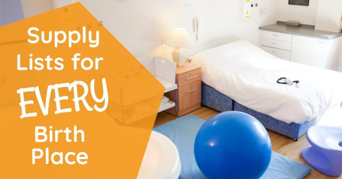 Birthing room set up for childbirth