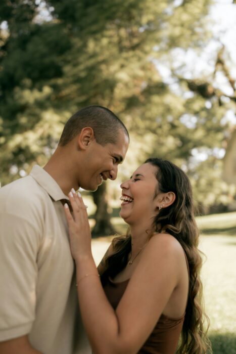 Fertility Blueprint Coupl Couple smiling into each others eyes